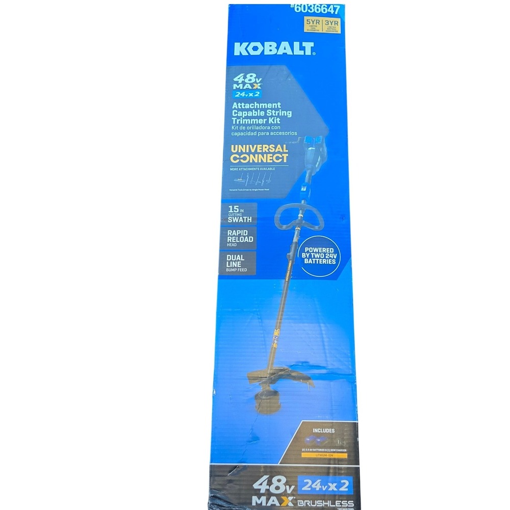 Kobalt String Trimmer Kit 48V Max Brushless 15-in Tested Tool Only 6036647